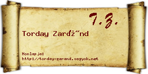 Torday Zaránd névjegykártya